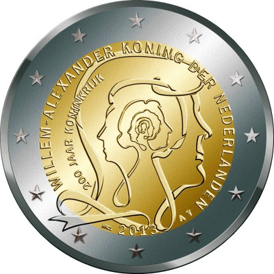 Монета 2 евро 2013 год. "200 лет Королевству Нидерландов". 